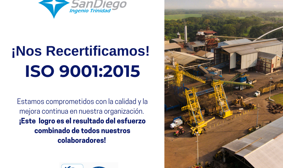 ¡Nos Recertificamos en ISO 9001:2015!